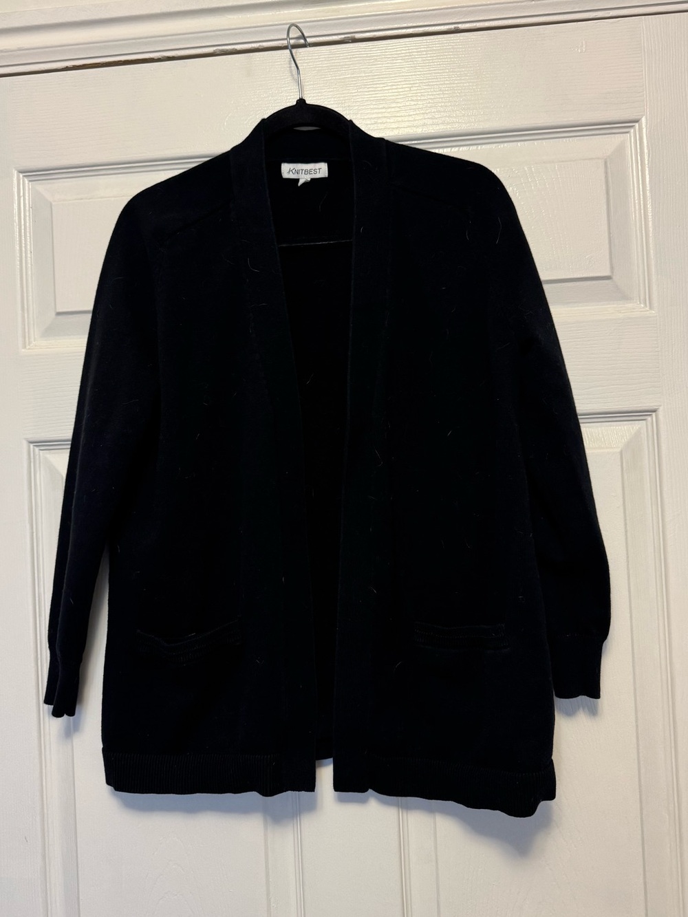 Black Open-Front Cardigan